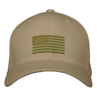 U.S. Flag - Woodland Embroidered Hat