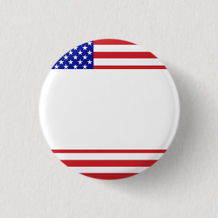 U.S. Flag - Write Your Own Text 3 Cm Round Badge