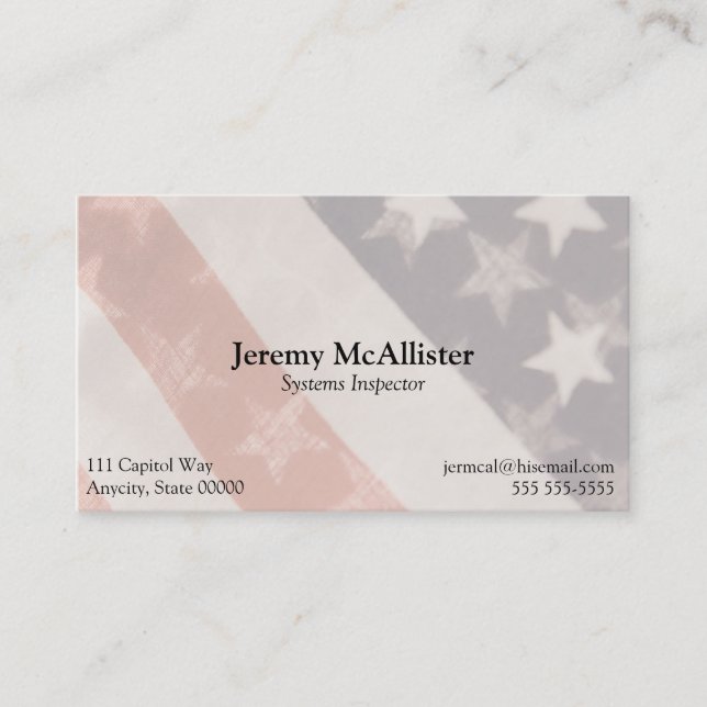 U.S. flags transparent Business Card (Front)