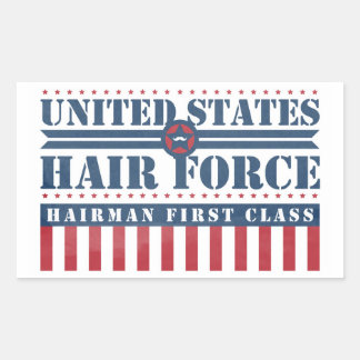 U.S. Hair Force Hairman First Class Rectangular Sticker