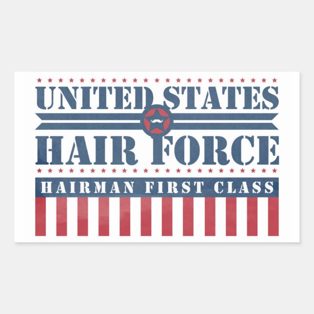 U.S. Hair Force Hairman First Class Rectangular Sticker (Front)