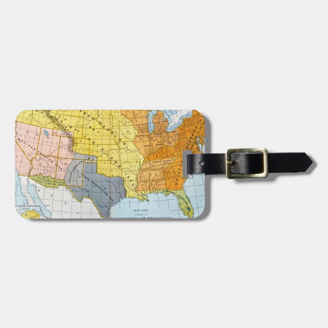U.S. MAP, 1776-1884 LUGGAGE TAG (Front Horizontal)