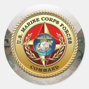 U.S. Marine Corps Forces Command (MARFORCOM) [3D] Classic Round Sticker