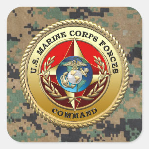 U.S. Marine Corps Forces Command (MARFORCOM) [3D] Square Sticker
