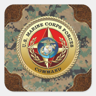 U.S. Marine Corps Forces Command (MARFORCOM) [3D] Square Sticker