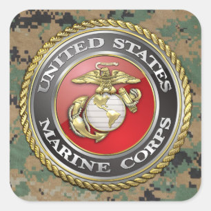 U.S. Marine Corps (USMC) Emblem [3D] Square Sticker