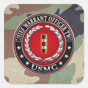 U.S. Marines: Chief Warrant Two (USMC CWO-2) [3D] Square Sticker