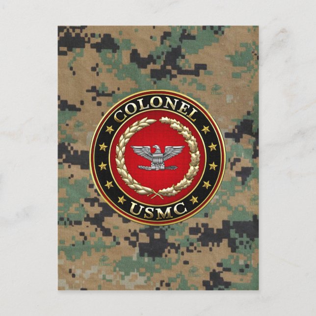 U.S. Marines: Colonel (USMC Col) [3D] Postcard (Front)