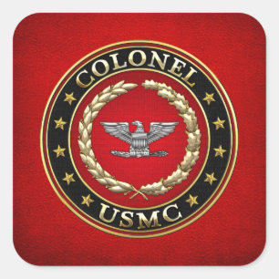 U.S. Marines: Colonel (USMC Col) [3D] Square Sticker