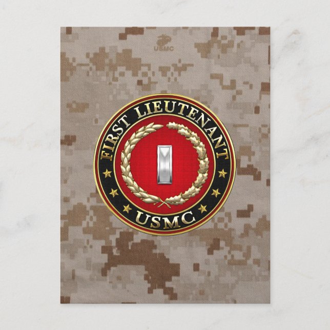 U.S. Marines: First Lieutenant (USMC 1stLt) [3D] Postcard (Front)