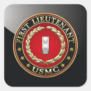 U.S. Marines: First Lieutenant (USMC 1stLt) [3D] Square Sticker