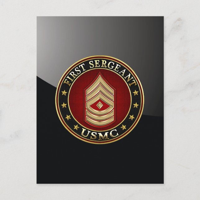 U.S. Marines: First Sergeant (USMC 1stSgt) [3D] Postcard (Front)