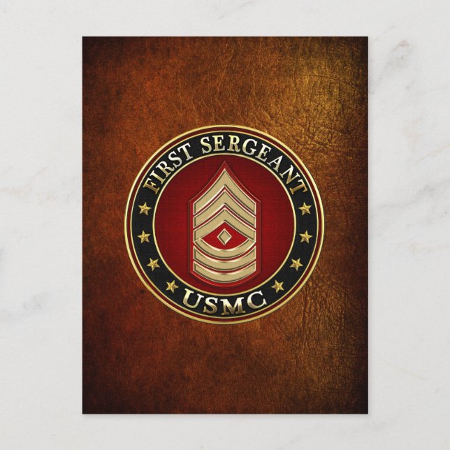 U.S. Marines: First Sergeant (USMC 1stSgt) [3D] Postcard (Front)
