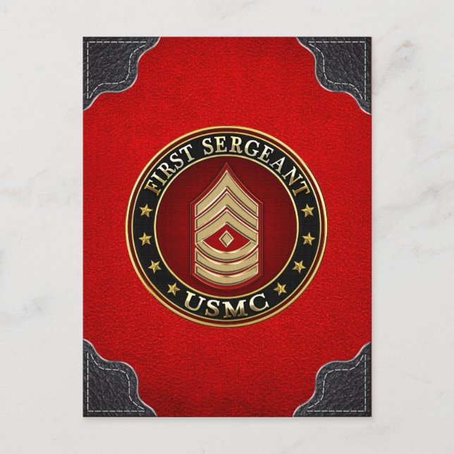 U.S. Marines: First Sergeant (USMC 1stSgt) [3D] Postcard (Front)