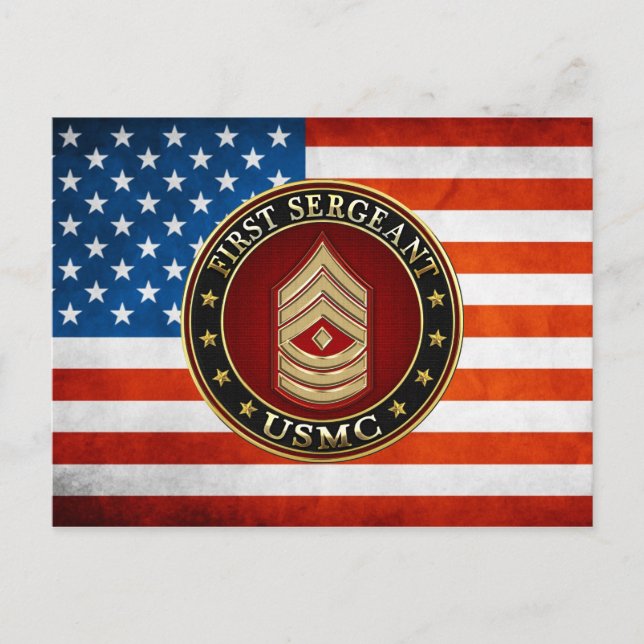 U.S. Marines: First Sergeant (USMC 1stSgt) [3D] Postcard (Front)