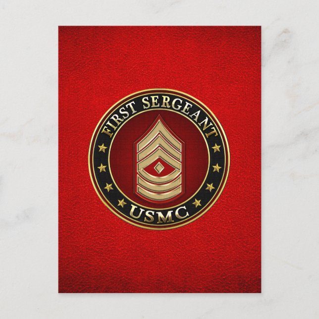 U.S. Marines: First Sergeant (USMC 1stSgt) [3D] Postcard (Front)