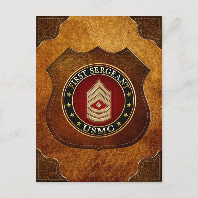 U.S. Marines: First Sergeant (USMC 1stSgt) [3D] Postcard (Front)