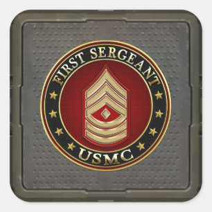 U.S. Marines: First Sergeant (USMC 1stSgt) [3D] Square Sticker