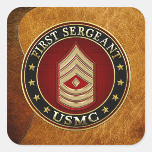 U.S. Marines: First Sergeant (USMC 1stSgt) [3D] Square Sticker