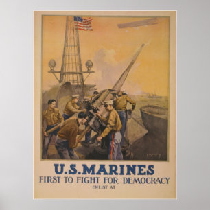 U.S. Marines - First to Fight for Democracy Poster