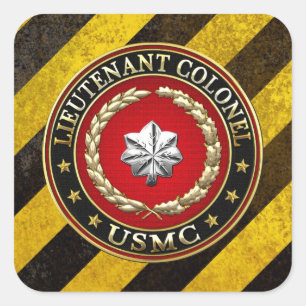 U.S. Marines: Lieutenant Colonel (USMC LtCol) [3D] Square Sticker
