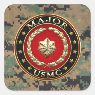 U.S. Marines: Major (USMC Maj) [3D] Square Sticker