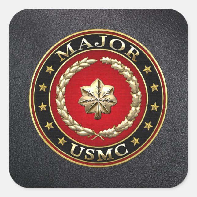 U.S. Marines: Major (USMC Maj) [3D] Square Sticker (Front)