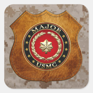 U.S. Marines: Major (USMC Maj) [3D] Square Sticker