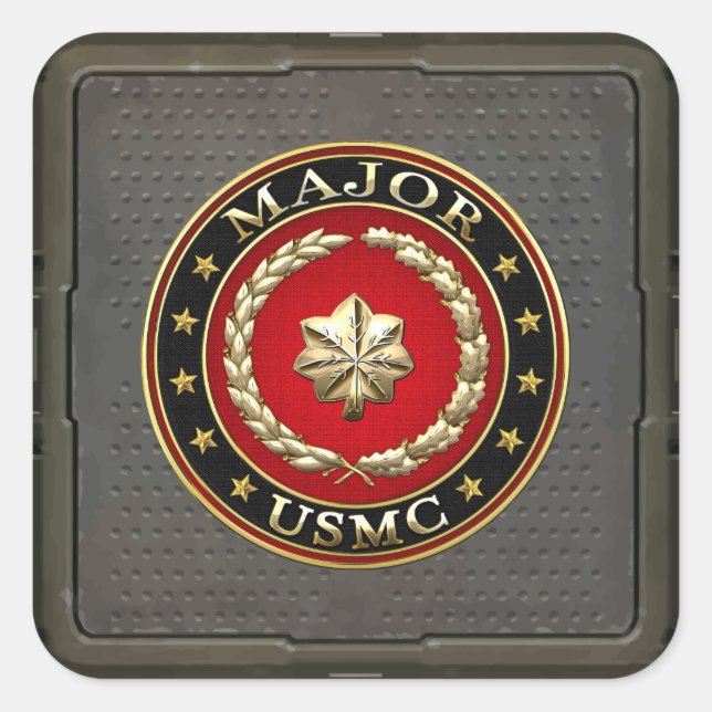 U.S. Marines: Major (USMC Maj) [3D] Square Sticker (Front)