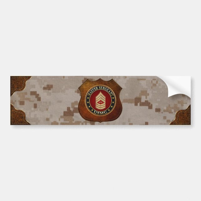 U.S. Marines: Master Sergeant (USMC MSgt) [3D] Bumper Sticker (Front)