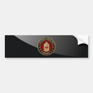U.S. Marines: Master Sergeant (USMC MSgt) [3D] Bumper Sticker