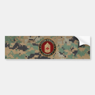 U.S. Marines: Master Sergeant (USMC MSgt) [3D] Bumper Sticker