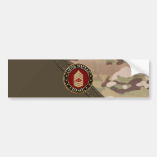 U.S. Marines: Master Sergeant (USMC MSgt) [3D] Bumper Sticker