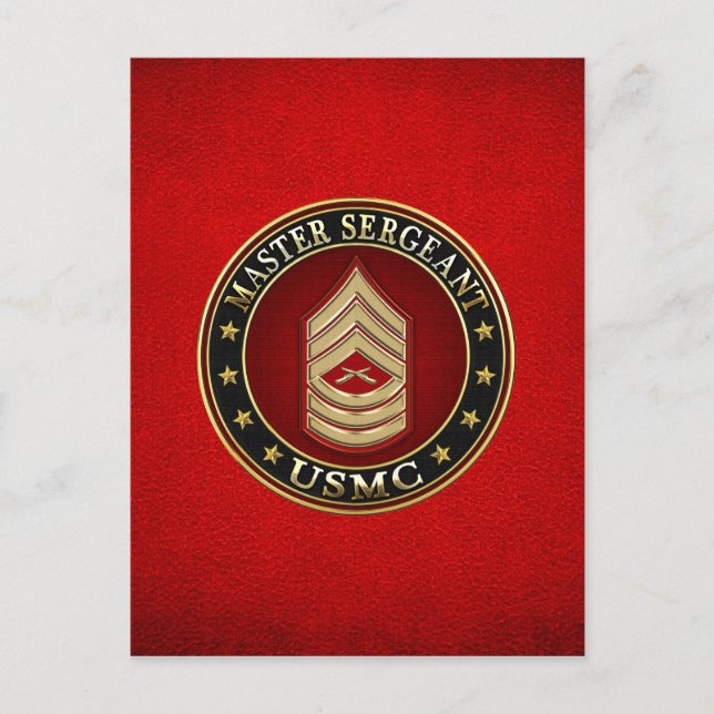 U.S. Marines: Master Sergeant (USMC MSgt) [3D] Postcard (Front)