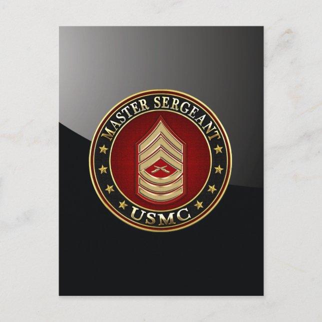 U.S. Marines: Master Sergeant (USMC MSgt) [3D] Postcard (Front)
