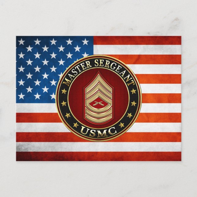 U.S. Marines: Master Sergeant (USMC MSgt) [3D] Postcard (Front)