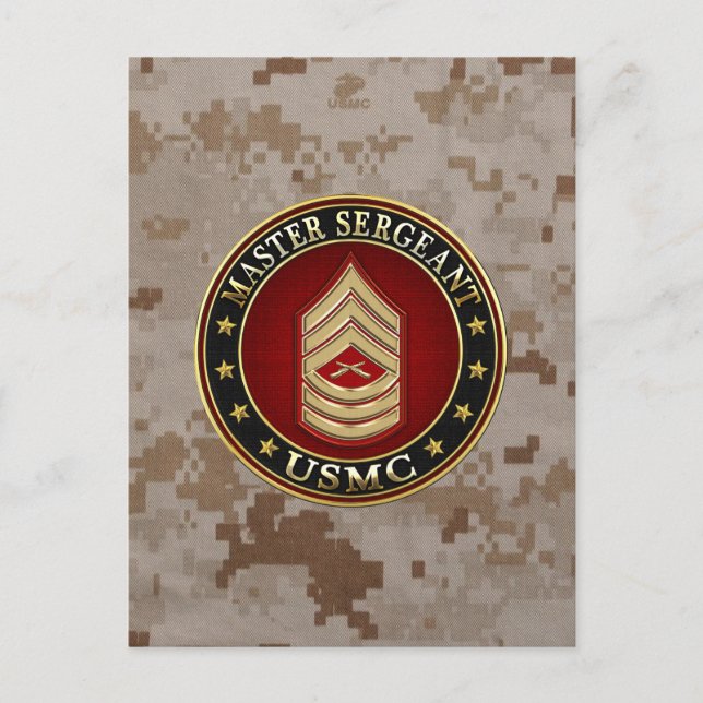 U.S. Marines: Master Sergeant (USMC MSgt) [3D] Postcard (Front)