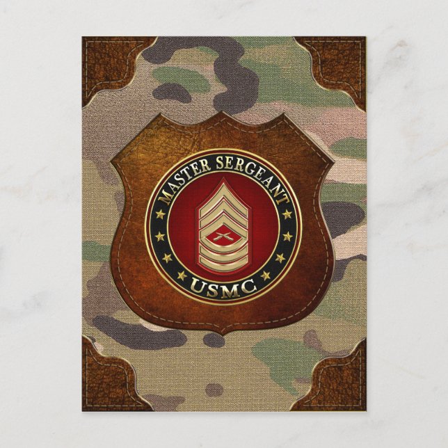 U.S. Marines: Master Sergeant (USMC MSgt) [3D] Postcard (Front)