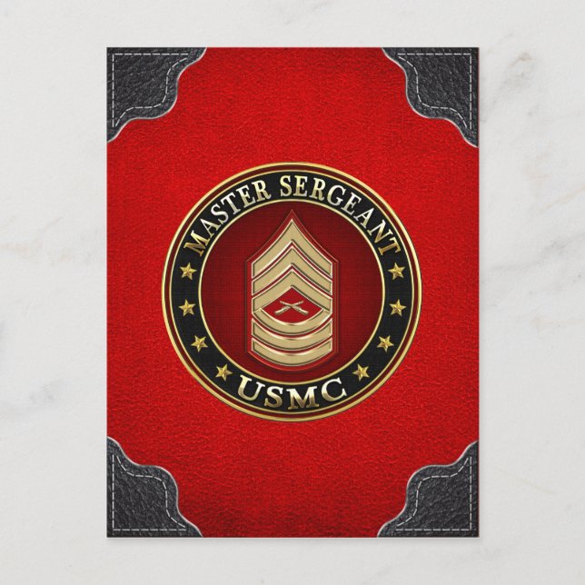 U.S. Marines: Master Sergeant (USMC MSgt) [3D] Postcard (Front)