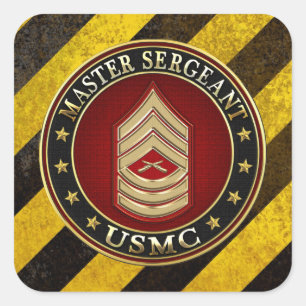 U.S. Marines: Master Sergeant (USMC MSgt) [3D] Square Sticker