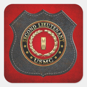 U.S. Marines: Second Lieutenant (USMC 2ndLt) [3D] Square Sticker