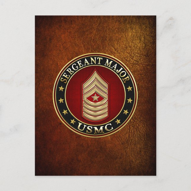 U.S. Marines: Sergeant Major (USMC SgtMaj) [3D] Postcard (Front)