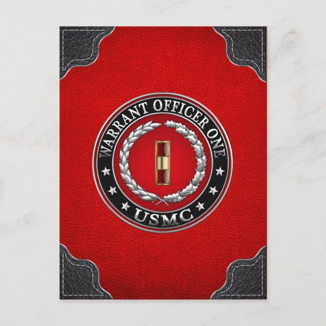 U.S. Marines: Warrant Officer One (USMC WO-1) [3D] Postcard (Front)