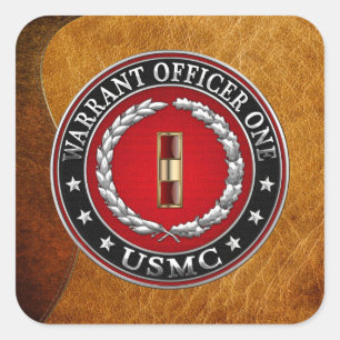 U.S. Marines: Warrant Officer One (USMC WO-1) [3D] Square Sticker