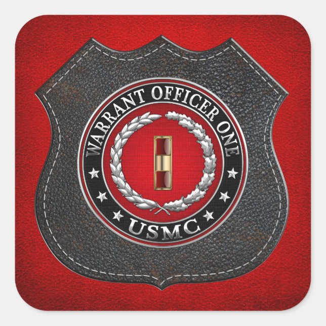 U.S. Marines: Warrant Officer One (USMC WO-1) [3D] Square Sticker (Front)