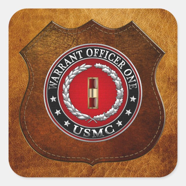 U.S. Marines: Warrant Officer One (USMC WO-1) [3D] Square Sticker (Front)