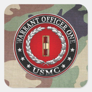 U.S. Marines: Warrant Officer One (USMC WO-1) [3D] Square Sticker