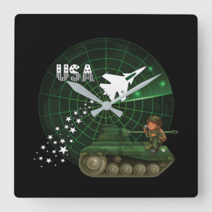 U.S. Military Air Force and Army Radar Clock