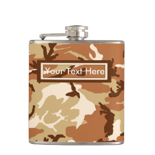 U.S. Military Desert Sand Camo 6 oz or 8 oz Flask