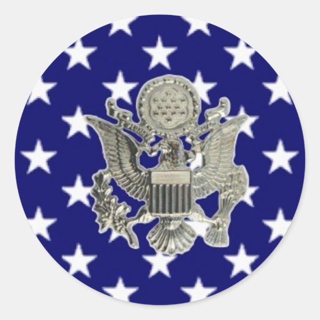 u.s. military insignia classic round sticker (Front)